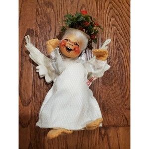 Rare Annalee Mobilitee Angel 1961 Vintage Christmas Tree Topper Holly Crown Doll
